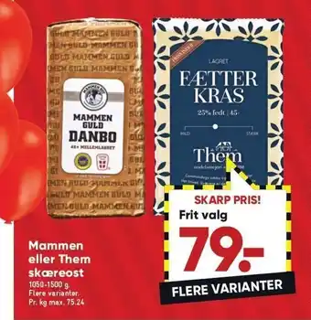 Bilka Mammen el. them skæreost tilbud