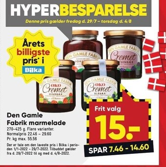 Bilka Den gamle fabrik marmelade tilbud