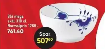 Bilka Blå mega skål tilbud