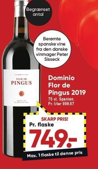 Bilka Dominio flor de pingus 2019 tilbud