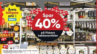 Bilka Spar 40% på fiskars køkkenartikler tilbud