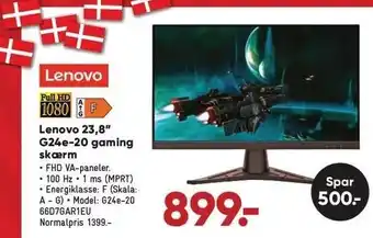 Bilka Lenovo 23,8" gaming-skærm tilbud