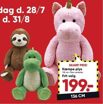Bilka Kæmpe plys tilbud