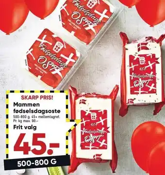 Bilka Fødselsdagsoste tilbud