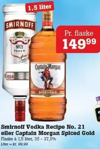 Poetzsch Padborg Smirnoff vodka recipe no. 21 el. captain morgan spiced gold tilbud