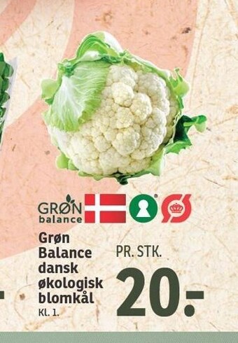 SPAR Grøn balance dansk økologisk blomkål tilbud