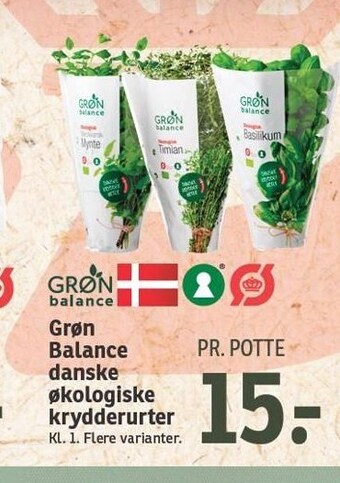 SPAR Grøn balance danske økologiske krydderurter tilbud