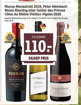Riurau monastrell 2019, peter weinbach mosel riesling el. cellier des princes