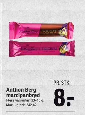 SPAR Anthon berg marcipanbrød tilbud