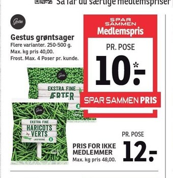 SPAR Gestus grøntsager tilbud