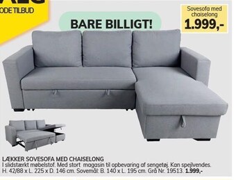 Daells Bolighus Sovesofa tilbud