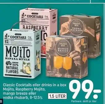 REMA 1000 Classic cocktails el. drinks in a box tilbud