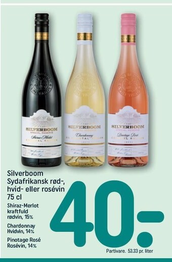 REMA 1000 Silverboom sydafrikansk rød, hvid el. rosévin tilbud