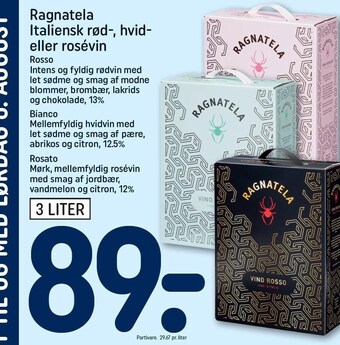 REMA 1000 Ragnatela italiensk rød-hvid el. rosevin tilbud