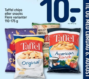 REMA 1000 Taffel chips el. snacks tilbud