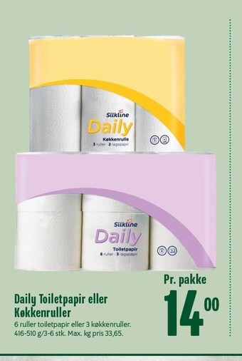 Min Købmand Daily toiletpapir eller køkkenruller tilbud