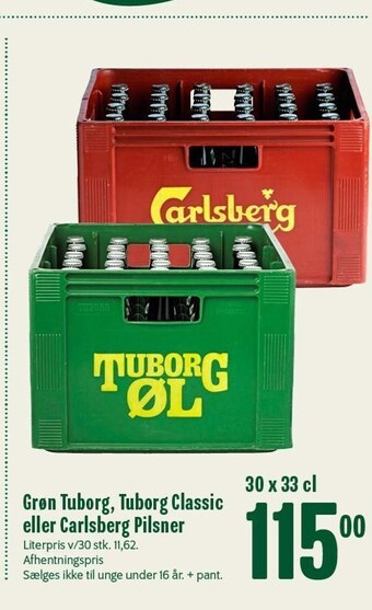 Grøn tuborg, tuborg classic eller carlsberg pilsner