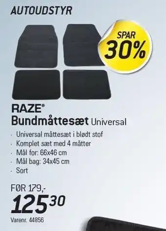 Thansen Raze bundmåttesæt universal tilbud