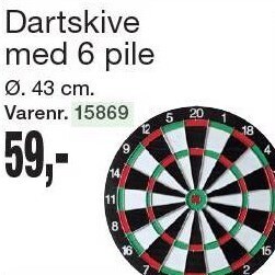 Harald Nyborg Dartskive med 6 pile tilbud