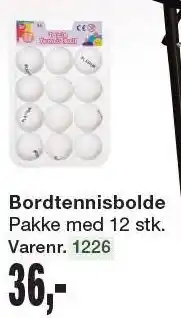 Harald Nyborg Bordtennisbolde 12 stk. tilbud