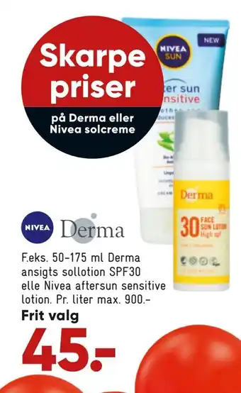 Derma eller nivea solcreme
