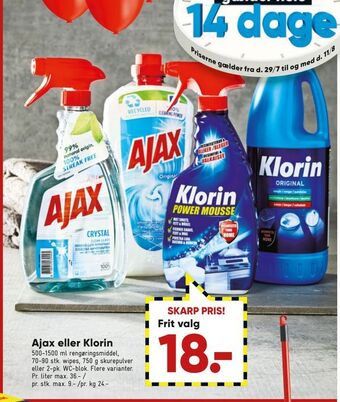 Bilka Ajax eller klorin tilbud