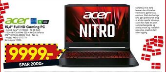 Bilka Acer 15,6" full hd gaming pc tilbud