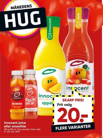 Bilka Innocent juice eller smoothie tilbud