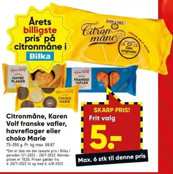 Citronmåne, karen volf franske vafler, havreflager eller choko marie