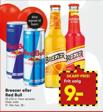 Bilka Breezer eller red bull tilbud