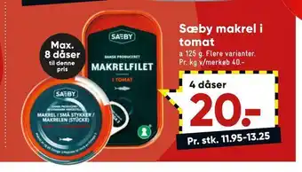 Bilka Sæby makrel i tomat tilbud