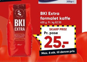 Bilka Bki extra formalet kaffe tilbud