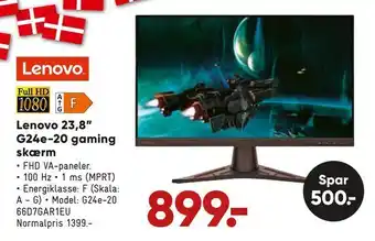 Bilka Lenovo 23,8" g24e-20 gaming skærm tilbud