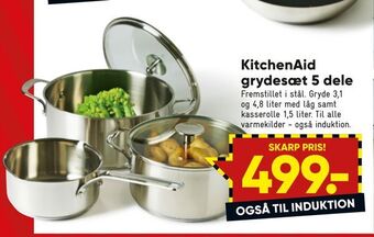 Bilka Kitchenaid grydesæt 5 dele tilbud