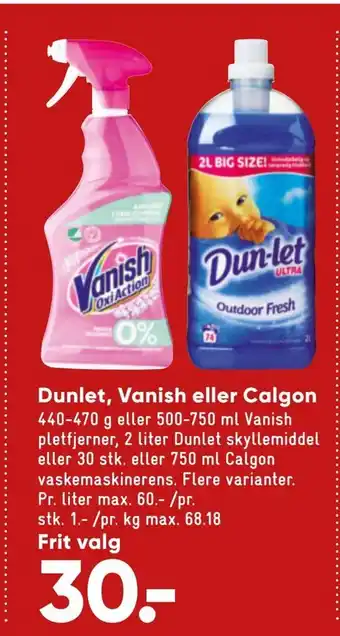 Bilka Dunlet, vanish eller calgon tilbud