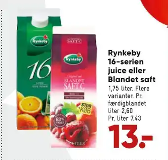 Bilka Rynkeby 16-serien juice eller blandet saft tilbud