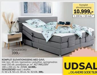 Daells Bolighus Komplet elevationsseng med gavl tilbud