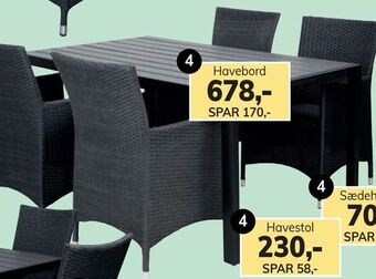 Daells Bolighus Havebord tilbud