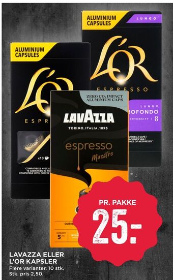 MENY Lavazza eller l'or kapsler tilbud