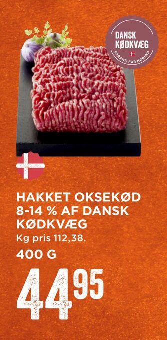 MENY Hakket oksekød 8-14 % af dansk kødkvæg tilbud