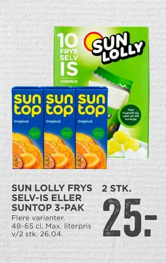 Sun lolly frys selv-is eller suntop 3-pak