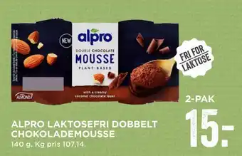 MENY Alpro laktose fri dobbelt chokolademousse tilbud