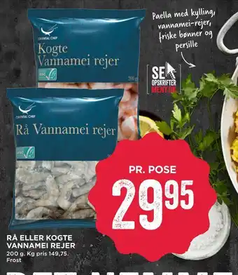 MENY Rå eller kogte vannamei rejer tilbud