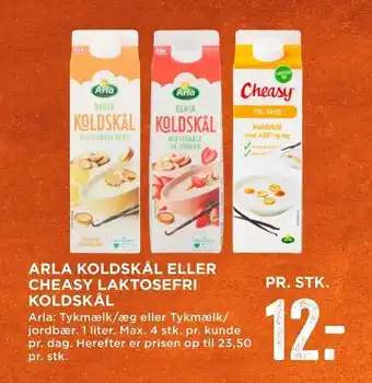 MENY Arla koldskål eller cheasy laktosefri koldskål tilbud