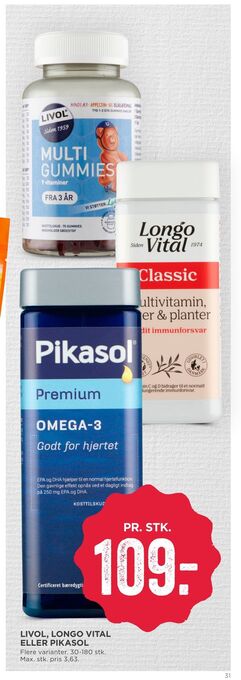 Livol, longo vital eller pikasol