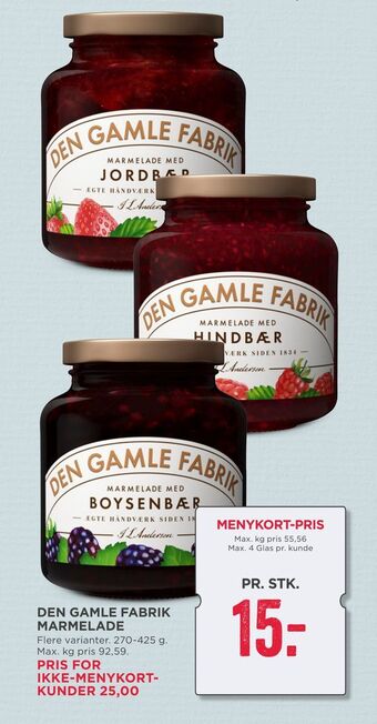 MENY Den gamle fabrik marmelade tilbud