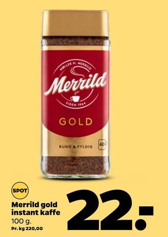 Netto Merrild gold instant kaffe tilbud