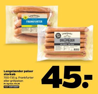 Netto Langelænder pølser storkøb tilbud