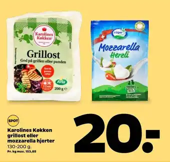 Karolines køkken grillost eller mozzarella hjerter