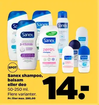 Netto Sanex shampoo, balsam eller deo tilbud